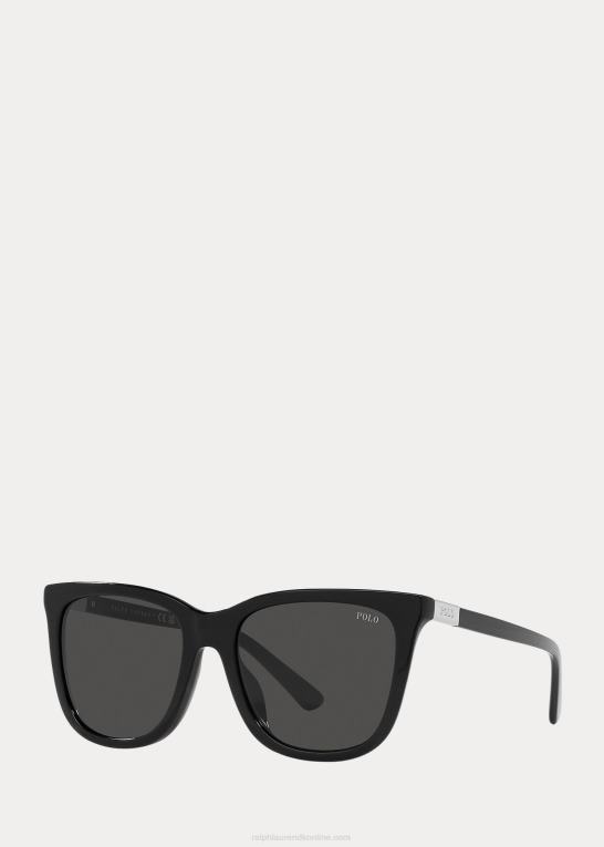 skinnende sort Kvinder Ralph Lauren polo wayfarer solbrillerne Z426B5539