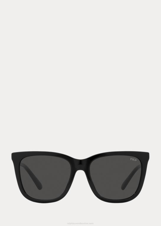skinnende sort Kvinder Ralph Lauren polo wayfarer solbrillerne Z426B5539