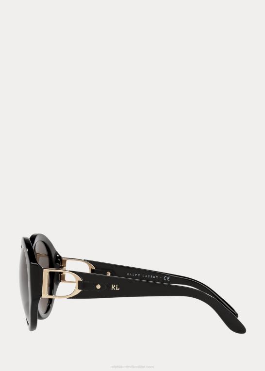 skinnende sort Kvinder Ralph Lauren stigbøjlen antibes solbriller Z426B5602