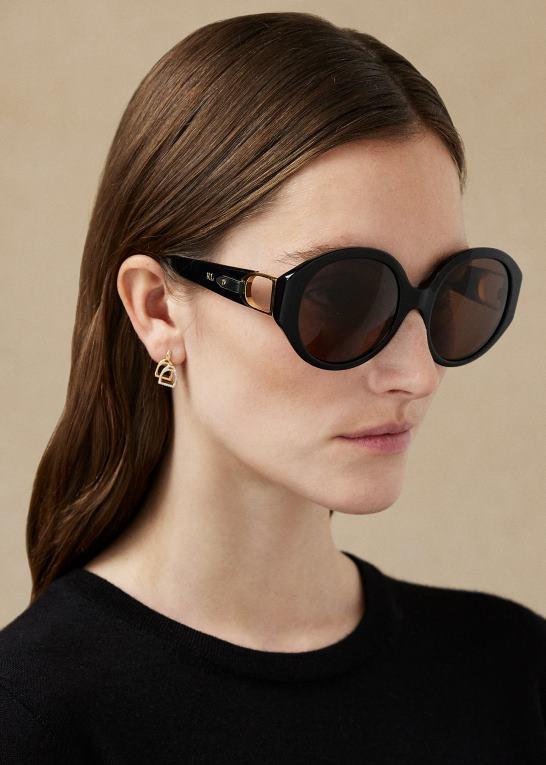 skinnende sort Kvinder Ralph Lauren stigbøjlen antibes solbriller Z426B5602