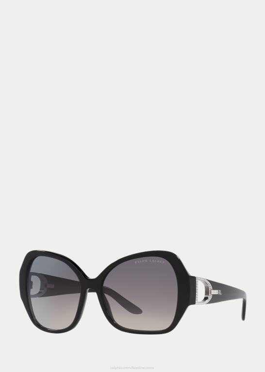 skinnende sort Kvinder Ralph Lauren stigbøjlen pave solbriller Z426B5581