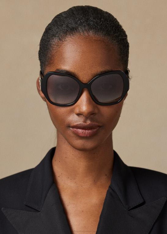 skinnende sort Kvinder Ralph Lauren stigbøjlen pave solbriller Z426B5581