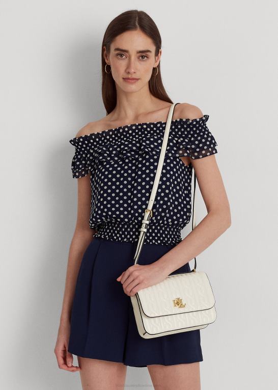 vanilje/raffineret navy Kvinder Ralph Lauren quiltet nappa læder medium sophee taske Z426B5380