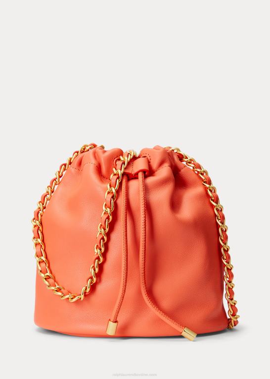 koral ved havnen Kvinder Ralph Lauren medium emmy bucket bag i nappalæder Z426B5373