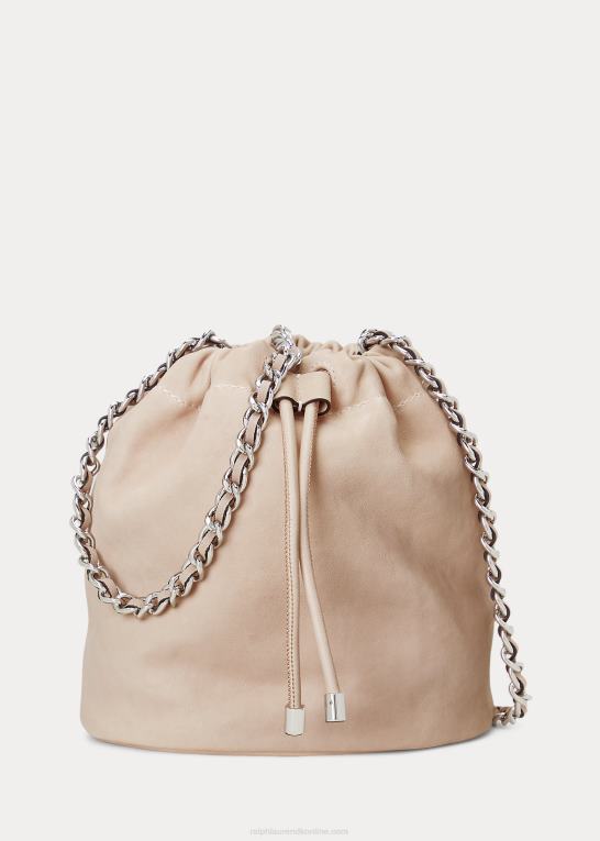 lyserød Kvinder Ralph Lauren vasket læder medium emmy bucket bag Z426B5365