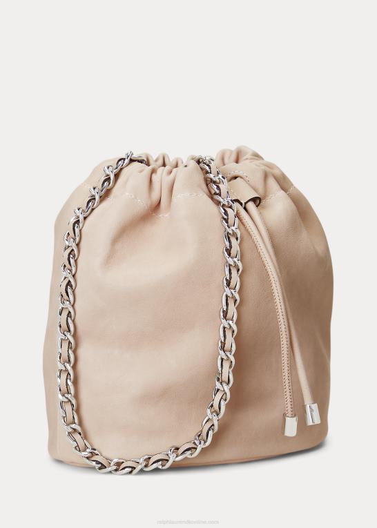 lyserød Kvinder Ralph Lauren vasket læder medium emmy bucket bag Z426B5365