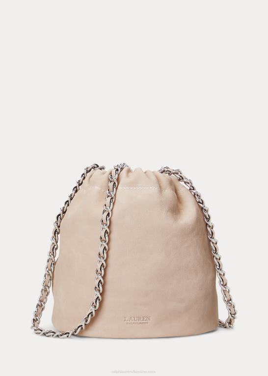 lyserød Kvinder Ralph Lauren vasket læder medium emmy bucket bag Z426B5365
