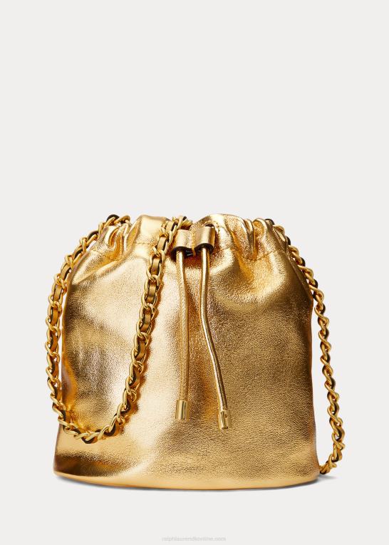 moderne guld Kvinder Ralph Lauren medium emmy bucket bag i nappalæder Z426B5372