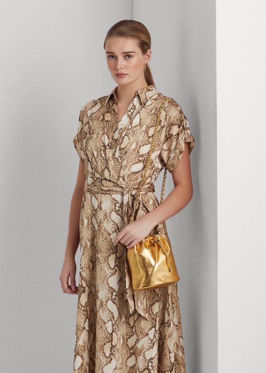moderne guld Kvinder Ralph Lauren medium emmy bucket bag i nappalæder Z426B5372