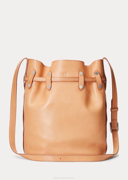 naturlig Kvinder Ralph Lauren stud vachetta stor bellport bucket taske Z426B5203