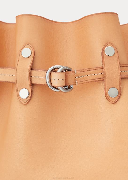 naturlig Kvinder Ralph Lauren stud vachetta stor bellport bucket taske Z426B5203