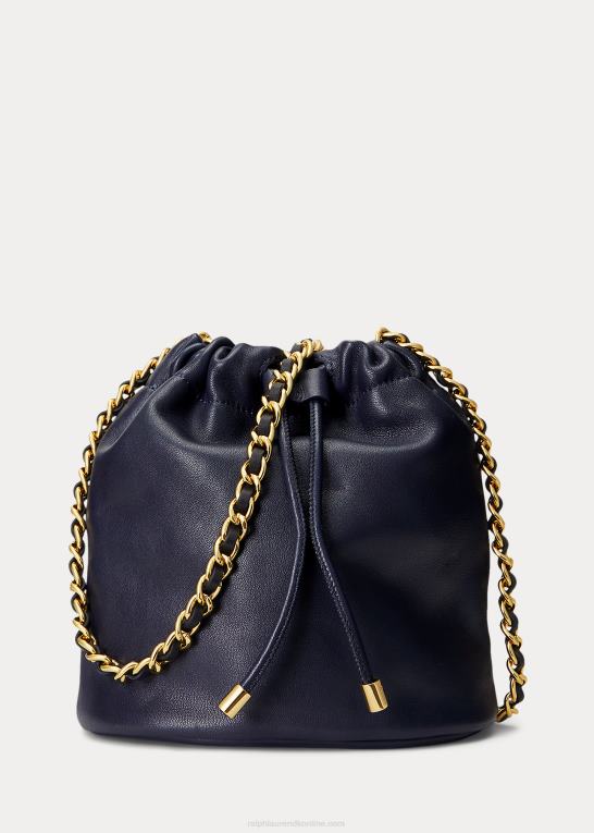 raffineret flåde Kvinder Ralph Lauren medium emmy bucket bag i nappalæder Z426B5374