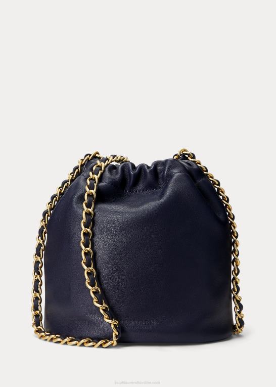 raffineret flåde Kvinder Ralph Lauren medium emmy bucket bag i nappalæder Z426B5374