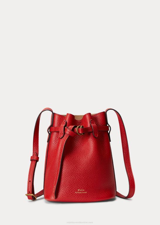 rubin Kvinder Ralph Lauren lille bellport bøttetaske i læder Z426B5201