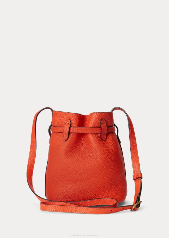 solnedgang orange Kvinder Ralph Lauren lille bellport bøttetaske i læder Z426B5200
