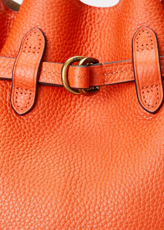 solnedgang orange Kvinder Ralph Lauren medium bellport bøttetaske i læder Z426B5202