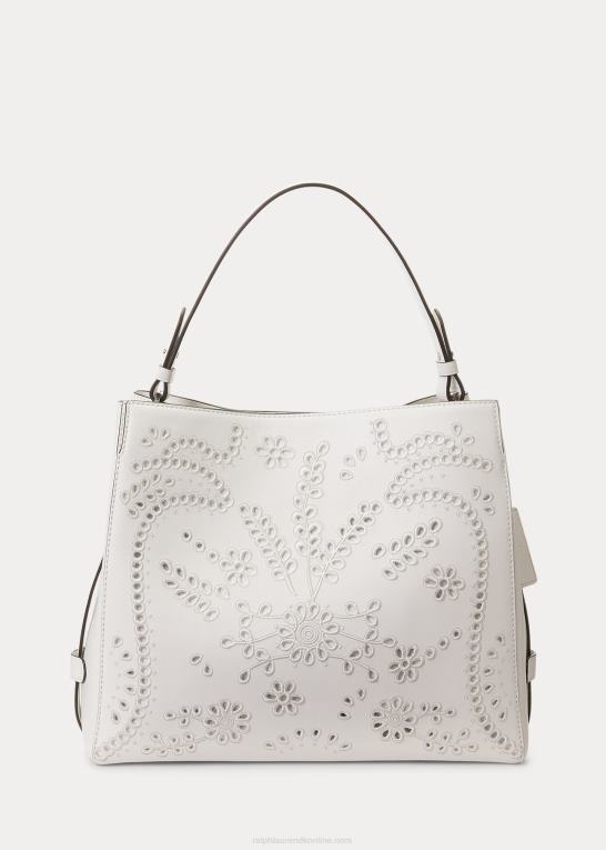 Kvinder Ralph Lauren eyelet læder medium peyton taske Z426B5408