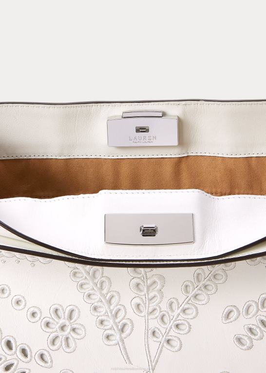 Kvinder Ralph Lauren eyelet læder medium peyton taske Z426B5408