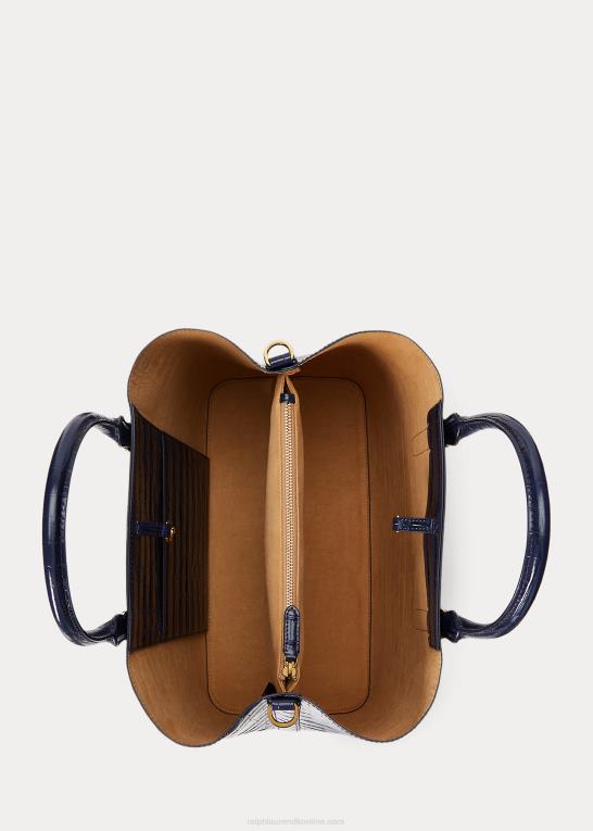 Kvinder Ralph Lauren stor marcy taske med præget læder Z426B5357