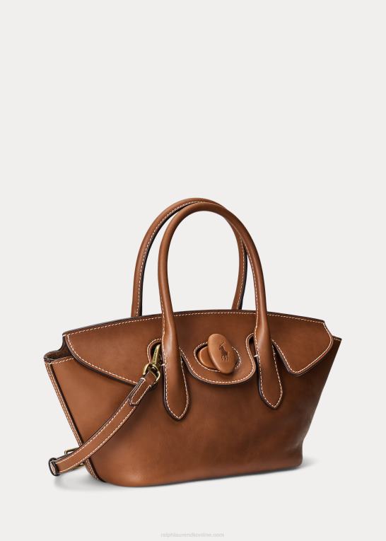 cuoio Kvinder Ralph Lauren medium bellport taske i vokset læder Z426B5230