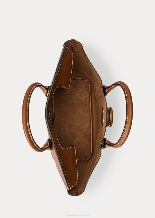 cuoio Kvinder Ralph Lauren medium bellport taske i vokset læder Z426B5230