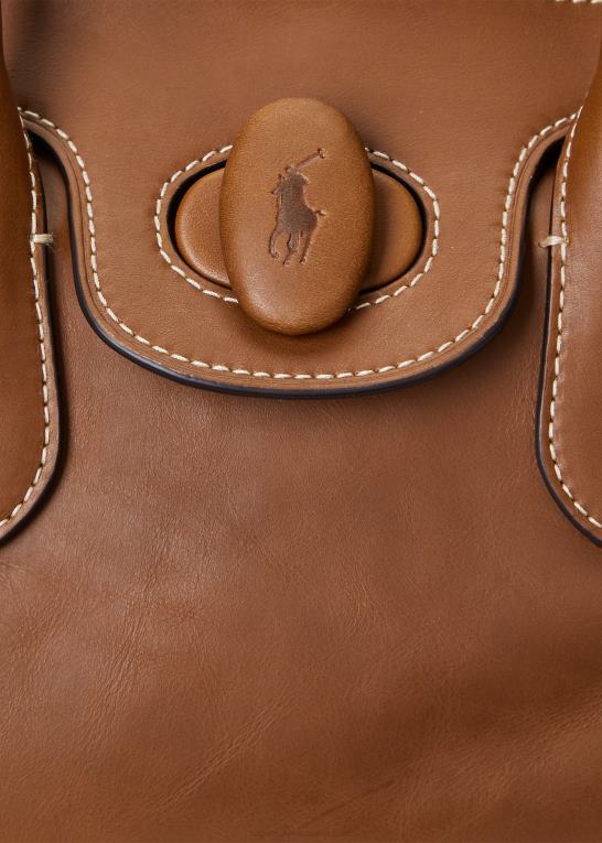 cuoio Kvinder Ralph Lauren medium bellport taske i vokset læder Z426B5230