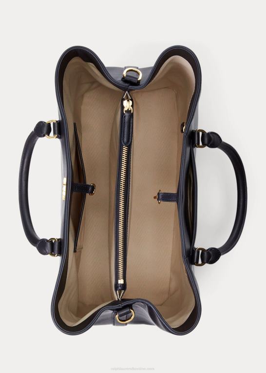 flåde Kvinder Ralph Lauren stor marcy taske i læder Z426B5360