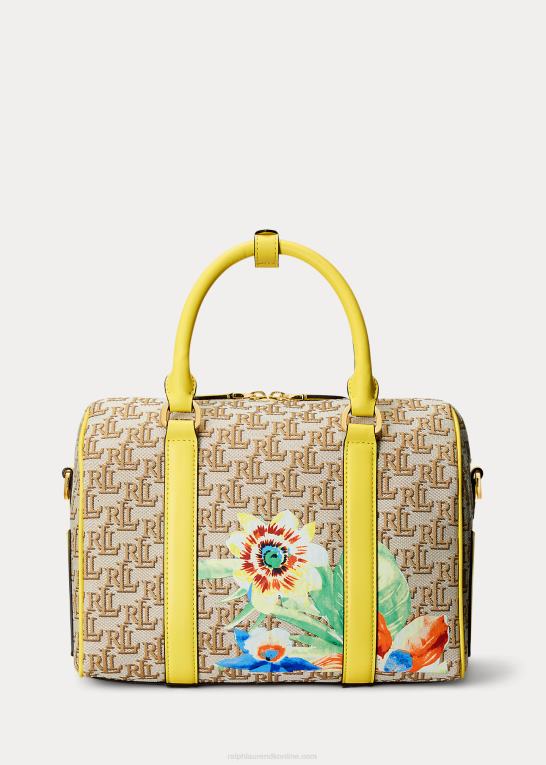 khaki/solfisk gul Kvinder Ralph Lauren monogram jacquard medium kaden taske Z426B5460