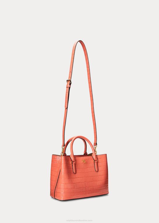 koral ved havnen Kvinder Ralph Lauren præget læder, medium marcy taske Z426B5458
