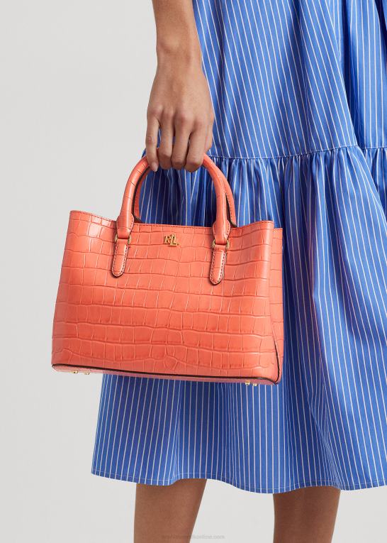 koral ved havnen Kvinder Ralph Lauren præget læder, medium marcy taske Z426B5458