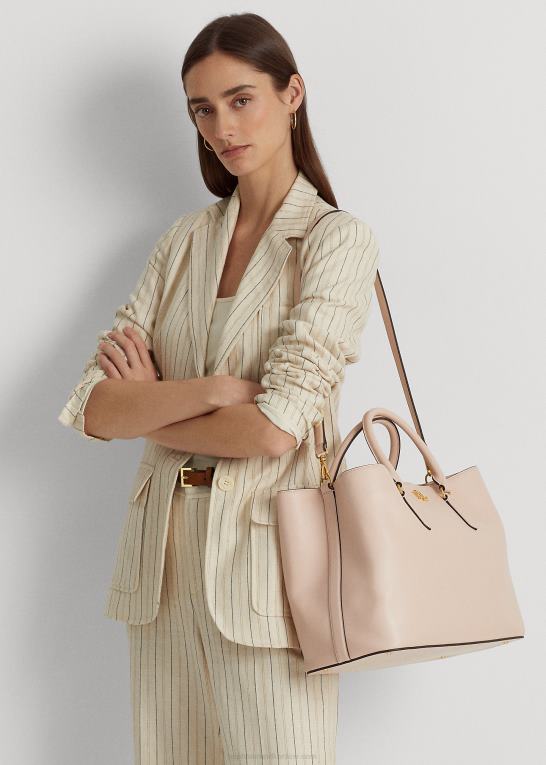 lyserød Kvinder Ralph Lauren stor marcy taske i læder Z426B5363