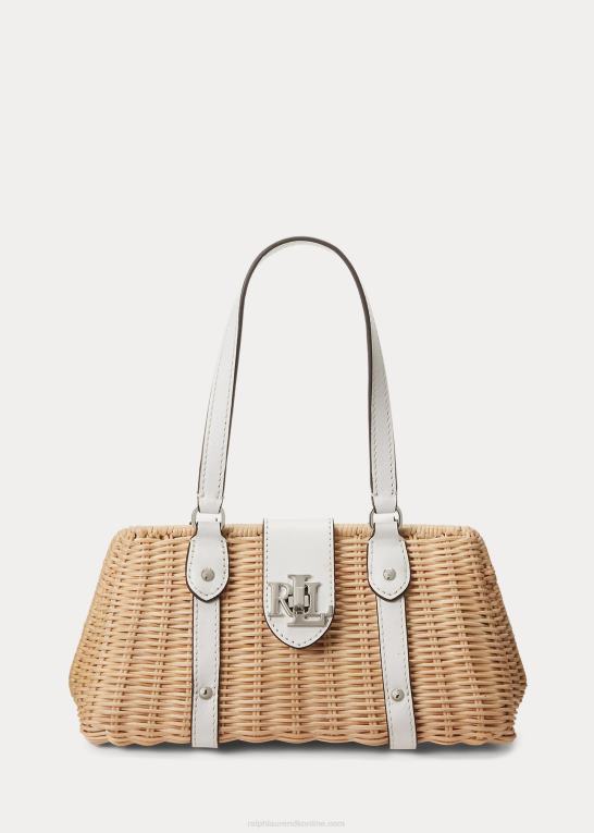 natur/hvid Kvinder Ralph Lauren rattan medium lilly taske Z426B5438