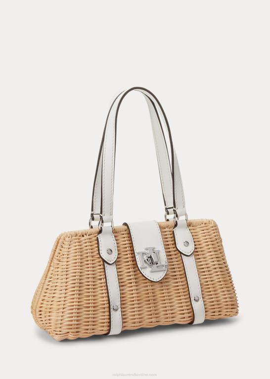 natur/hvid Kvinder Ralph Lauren rattan medium lilly taske Z426B5438