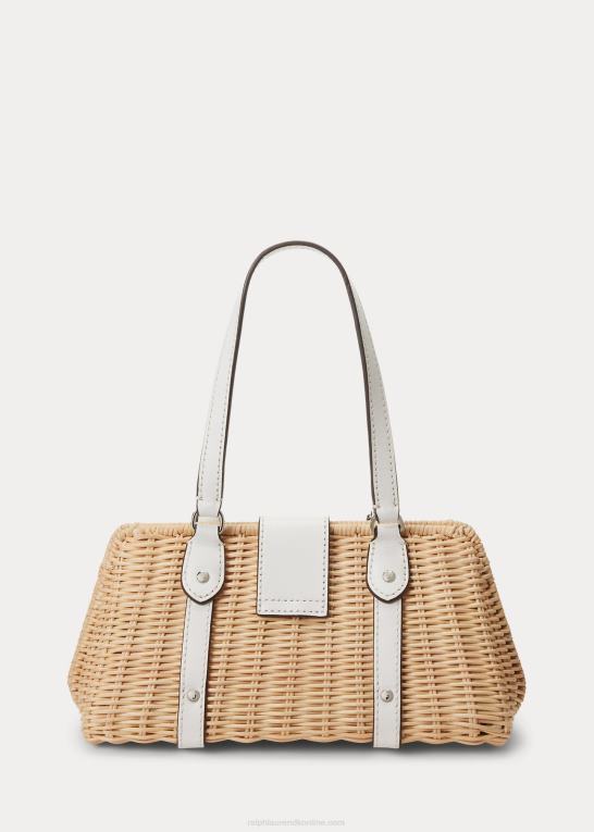 natur/hvid Kvinder Ralph Lauren rattan medium lilly taske Z426B5438