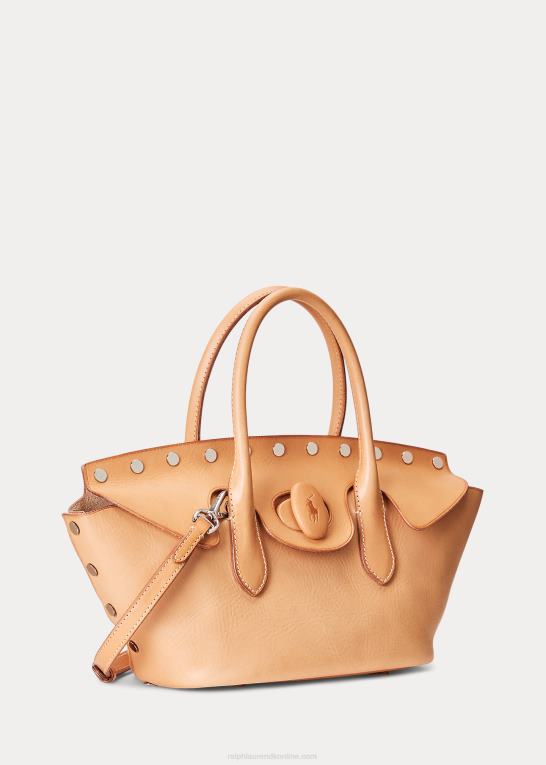 naturlig Kvinder Ralph Lauren Vachetta medium bellport-taske med nitter Z426B5228