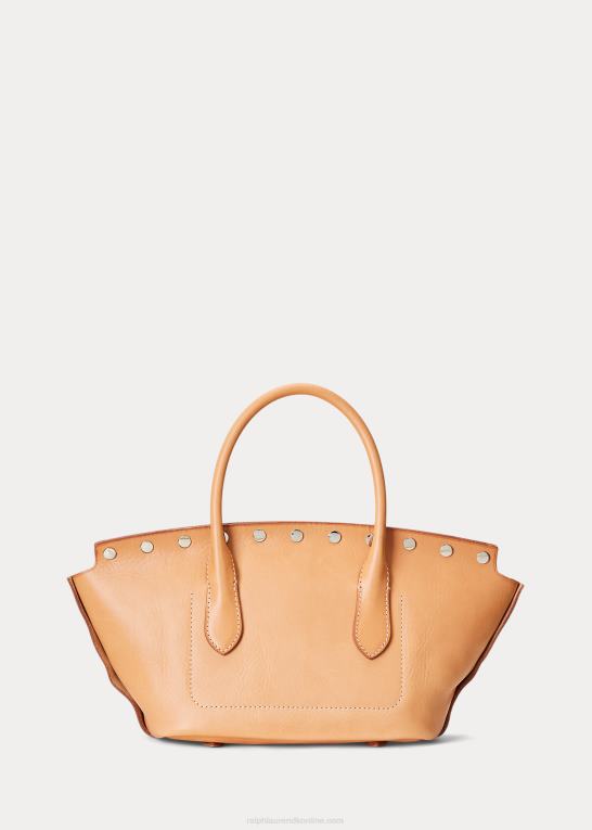 naturlig Kvinder Ralph Lauren Vachetta medium bellport-taske med nitter Z426B5228