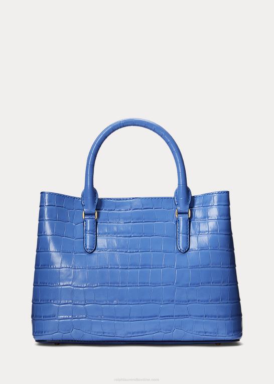 new england blå Kvinder Ralph Lauren præget læder, medium marcy taske Z426B5457