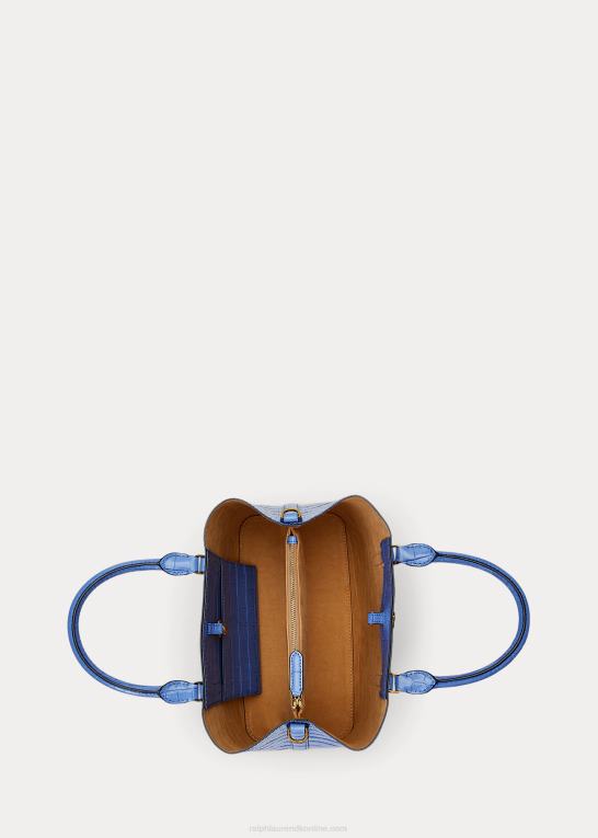 new england blå Kvinder Ralph Lauren præget læder, medium marcy taske Z426B5457