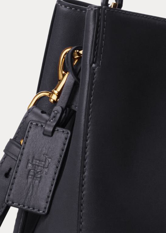 raffineret flåde Kvinder Ralph Lauren medium peyton taske i læder Z426B5410