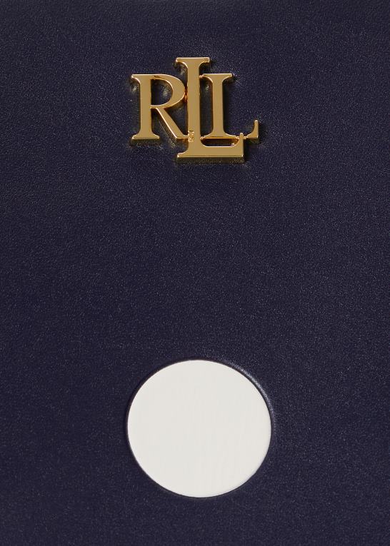 raffineret navy/vanilje Kvinder Ralph Lauren stor marcy-taske i polkaprikket læder Z426B5364