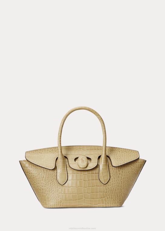 sand Kvinder Ralph Lauren medium bellport-taske med præget læder Z426B5227
