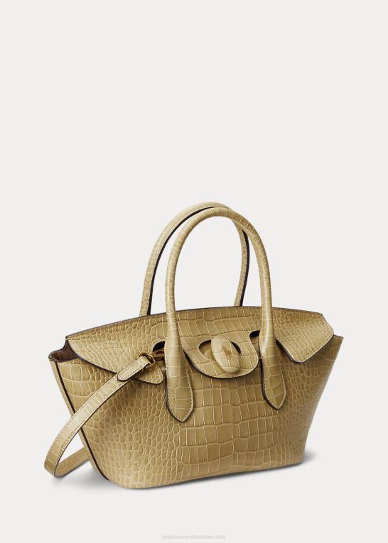 sand Kvinder Ralph Lauren medium bellport-taske med præget læder Z426B5227