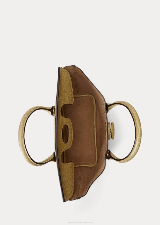 sand Kvinder Ralph Lauren medium bellport-taske med præget læder Z426B5227