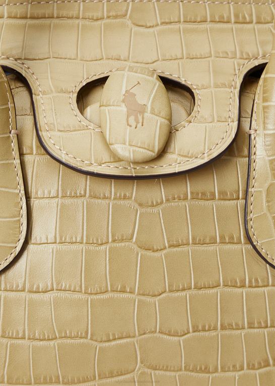 sand Kvinder Ralph Lauren medium bellport-taske med præget læder Z426B5227
