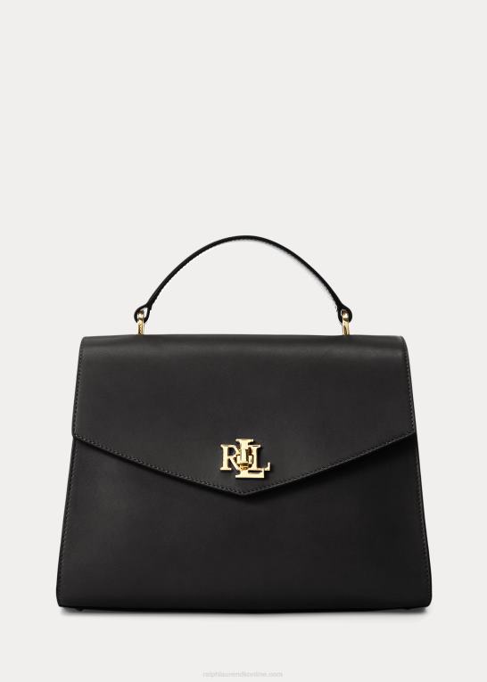 sort Kvinder Ralph Lauren læder medium farrah taske Z426B5407