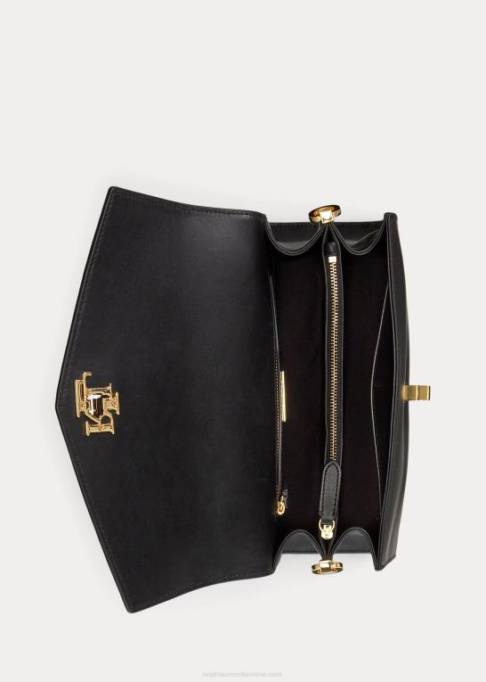 sort Kvinder Ralph Lauren læder medium farrah taske Z426B5407