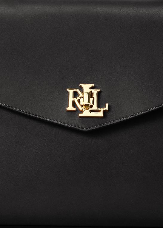 sort Kvinder Ralph Lauren læder medium farrah taske Z426B5407