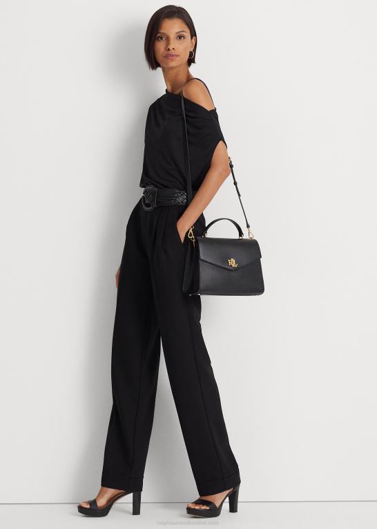 sort Kvinder Ralph Lauren læder medium farrah taske Z426B5407