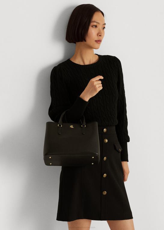 sort Kvinder Ralph Lauren lille marcy taske i læder Z426B5355