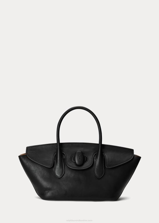 sort Kvinder Ralph Lauren medium bellport taske i vokset læder Z426B5231